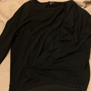 COS Black Long Sleeve Tee 3/4 sleeve, asymmetric drape front